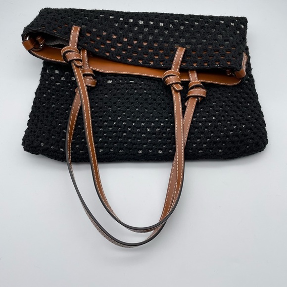 STAUD Crochet Porte Tote Bag In Black NWT - Picture 9 of 9